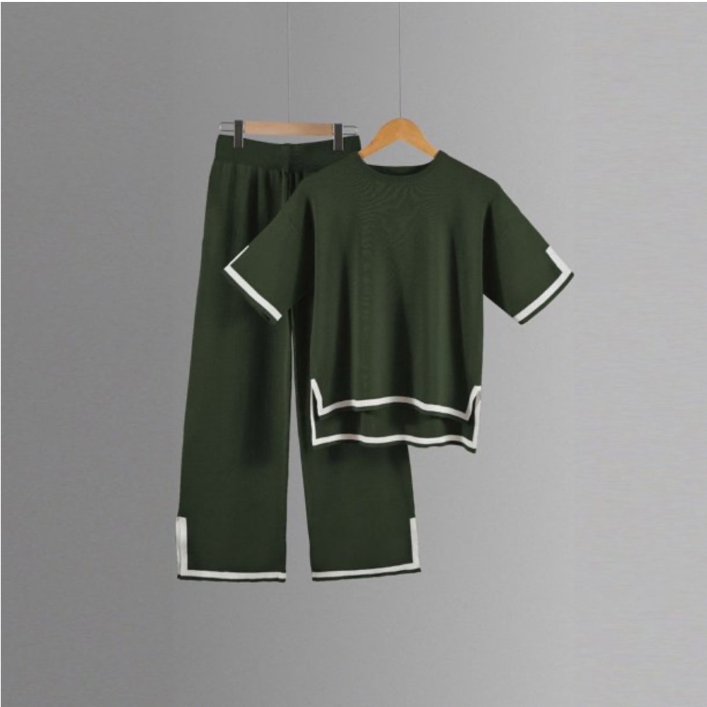 Elegant SET Dark Green Two-Piece Jumpsuit